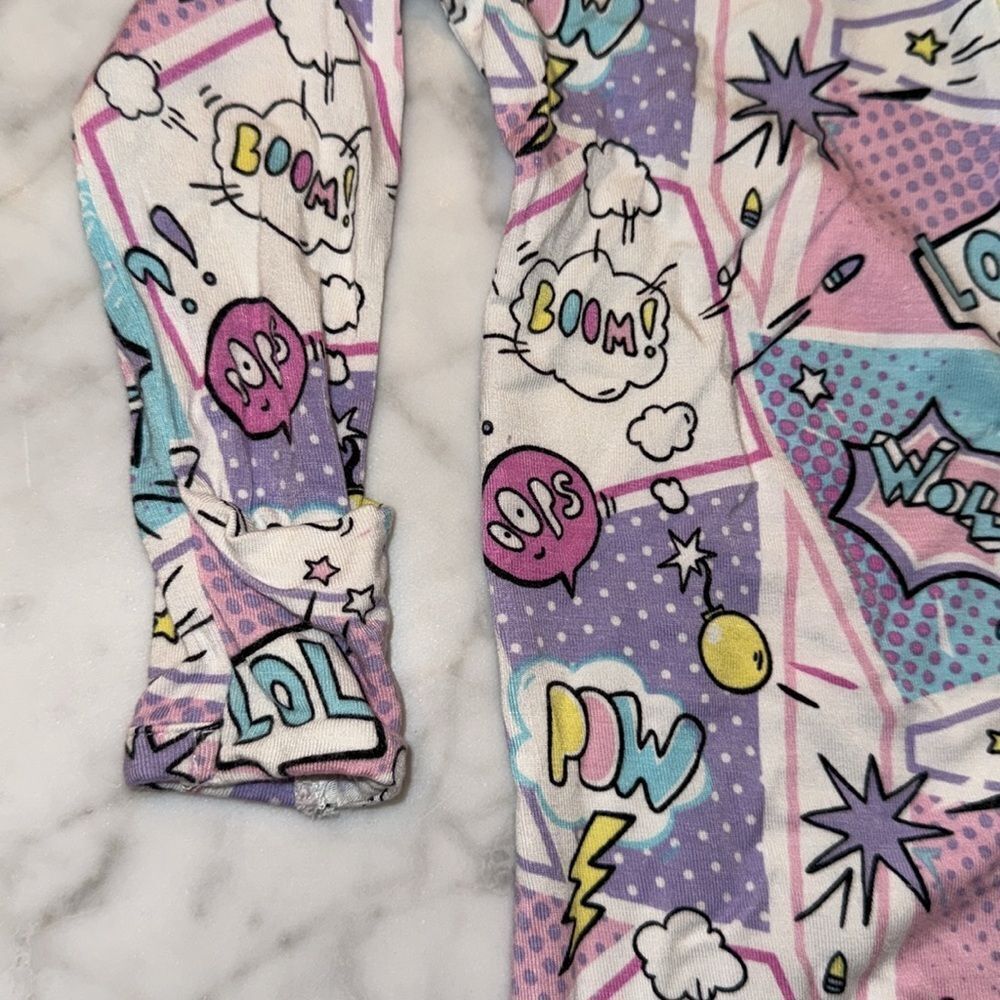BELLABU BEAR COMIC PURPLE BAMBOO CONVERTIBLE FOOTIE 12/18M - Picture 7 of 10